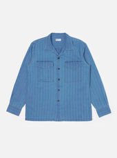 Washed Indigo Recycled Herringbone Attendant Shirt
