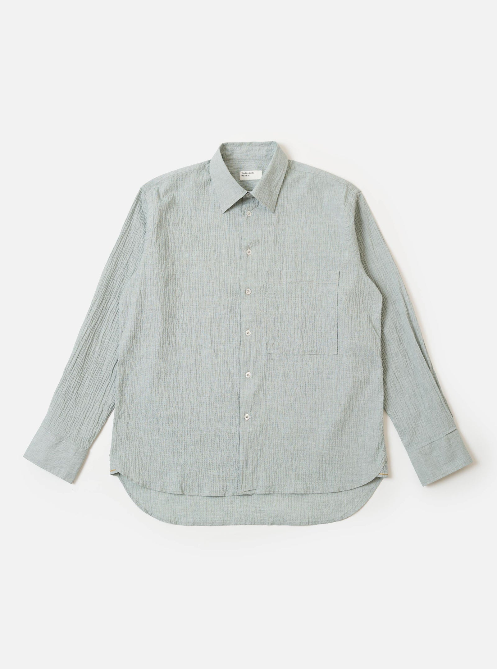 Green Seersucker Square Pocket Shirt