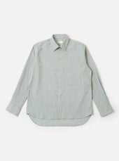 Green Seersucker Square Pocket Shirt