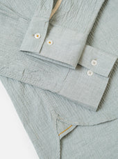 Green Seersucker Square Pocket Shirt