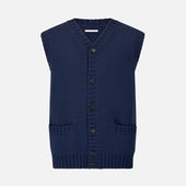 Merino V Neck Sleeveless Cardigan