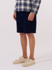 Recycled Herringbone Pleated Track Short