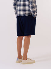 Recycled Herringbone Pleated Track Short