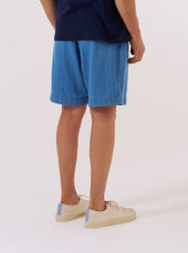 Washed Recycled Herringbone Pleated Track Short