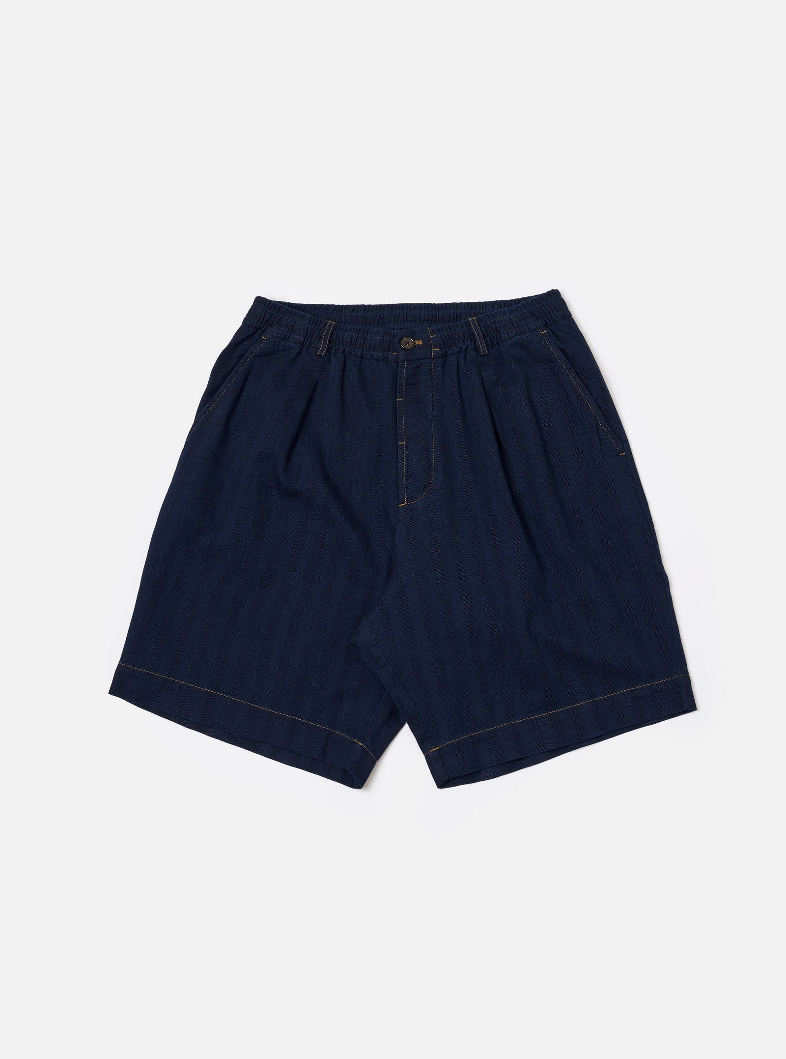 Recycled Herringbone Pleated Track Short