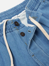 Washed Recycled Herringbone Pleated Track Short
