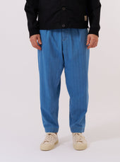 Washed Recycled Herringbone Pleated Track Pant