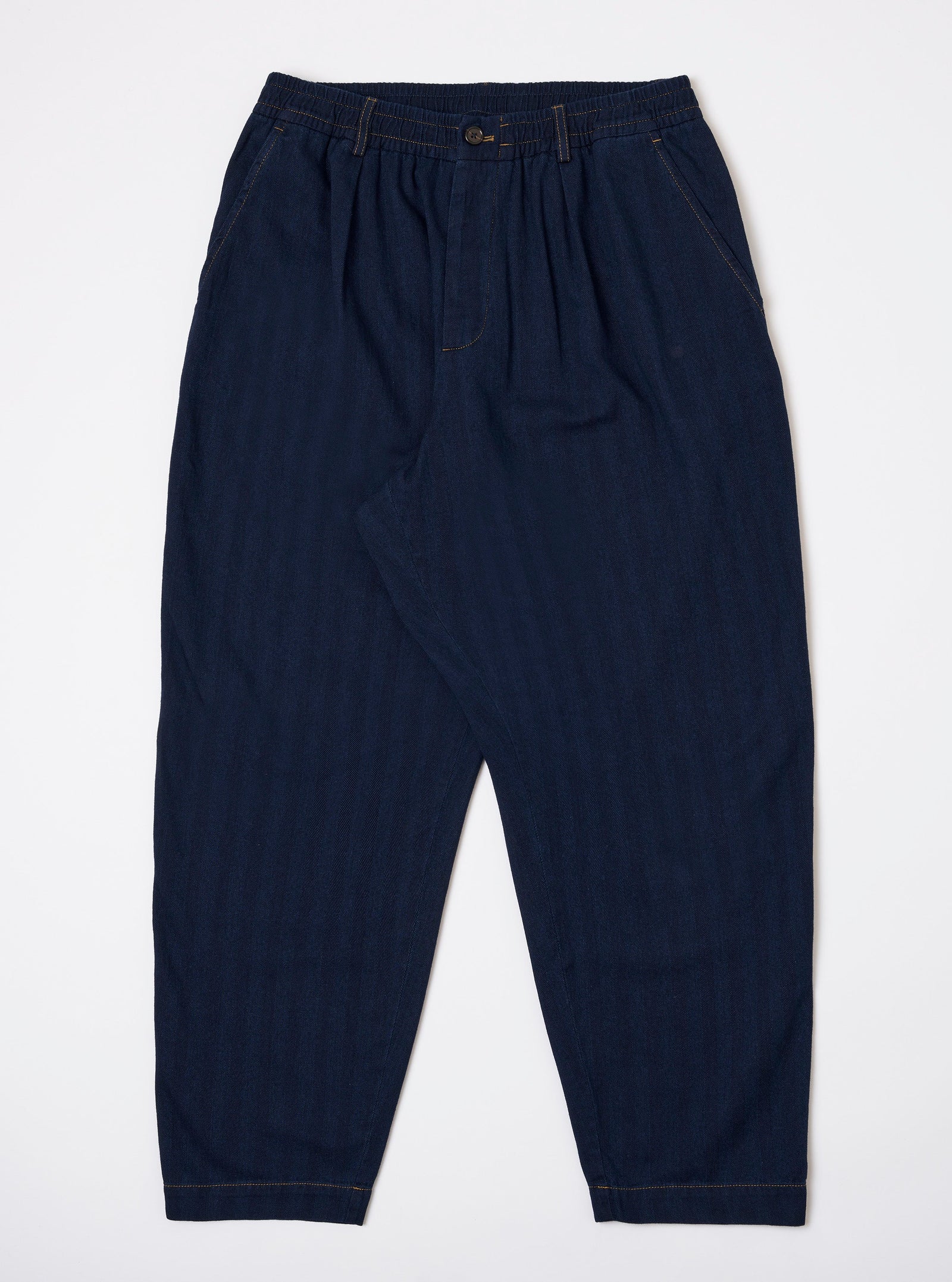 Recycled Herringbone Pleated Track Pant