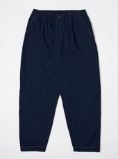 Indigo Recycled Herringbone Pleated Track Pant