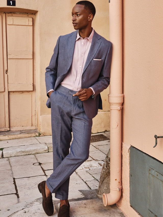 Blue Linen Suit