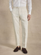 Double Breasted Linen Suit
