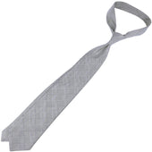 Glencheck Woven Silk Tie White Self Tipped