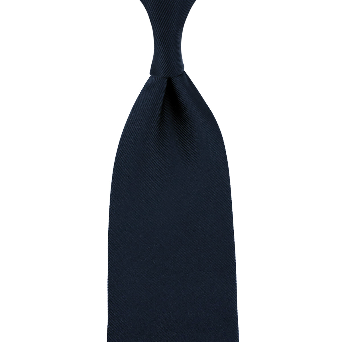 Plain Japanese Jacquard Silk Tie Midnight Hand Rolled