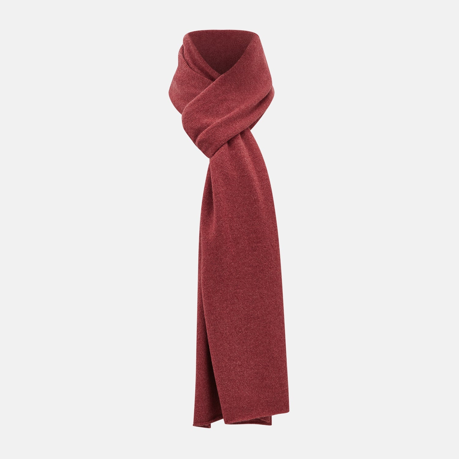 Plain Antique Pink Cashmere Knitted Scarf