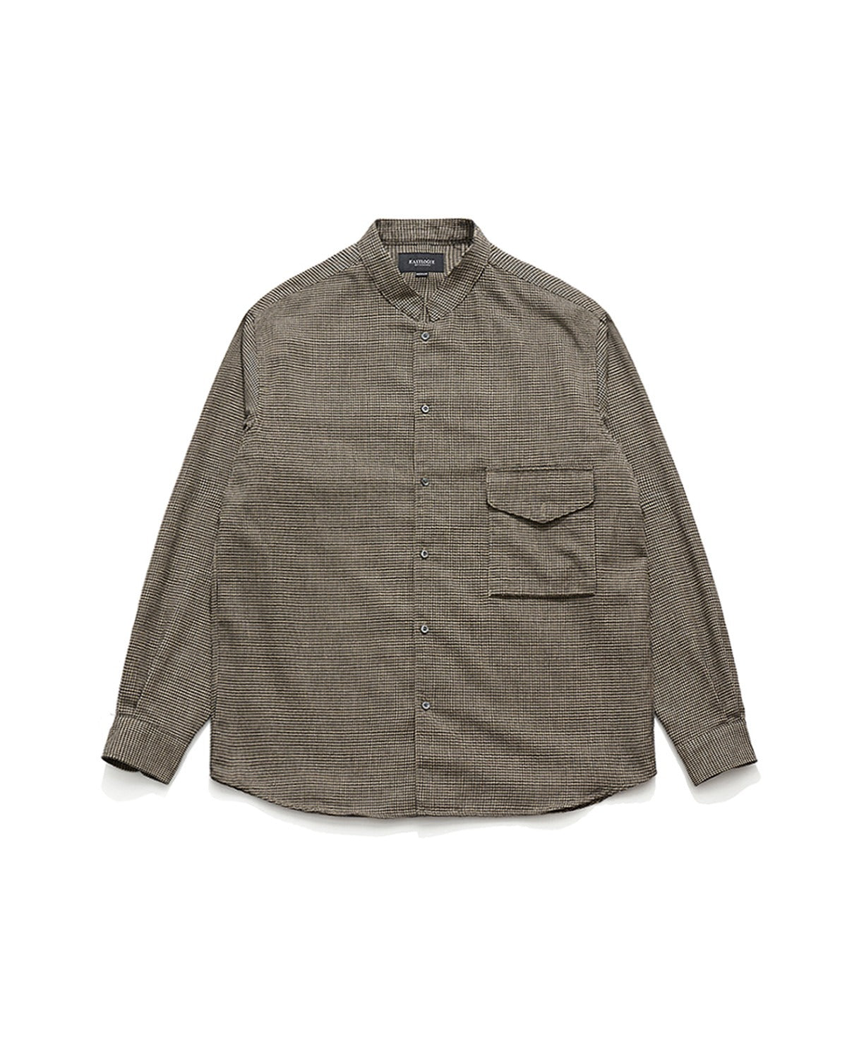 Banded Collar Shirts Hound Tooth