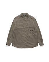 BANDED COLLAR SHIRTS / BLACK HOUND TOOTH