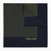 And Gold Stripe Silk Pocket Square