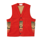 Jacquard Wool Vest - Red / Khaki / Forest Multi