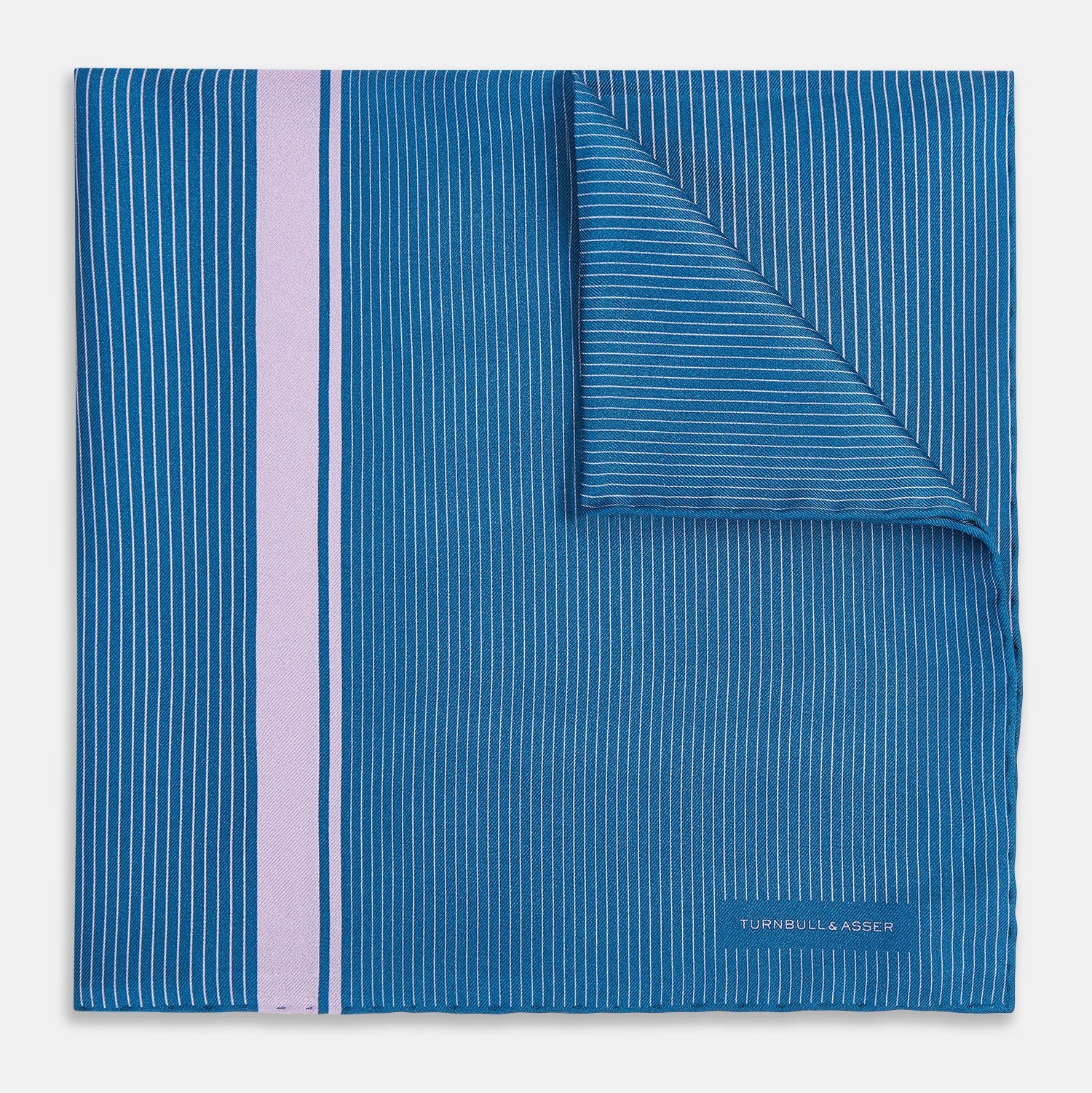 And Lilac Stripe Silk Pocket Square