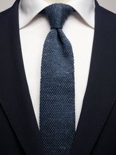 Mid Blue Knitted Tie Linen