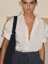 View Silk Shirt In Ecru Stripe