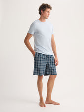 Men S Lounge Shorts Barker Cotton White Check