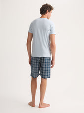 Men S Lounge Shorts Barker Cotton White Check