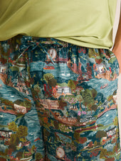 Men S Lounge Shorts Cotton Batiste London Scenic Print Multi
