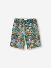 Men S Lounge Shorts Cotton Batiste London Scenic Print Multi