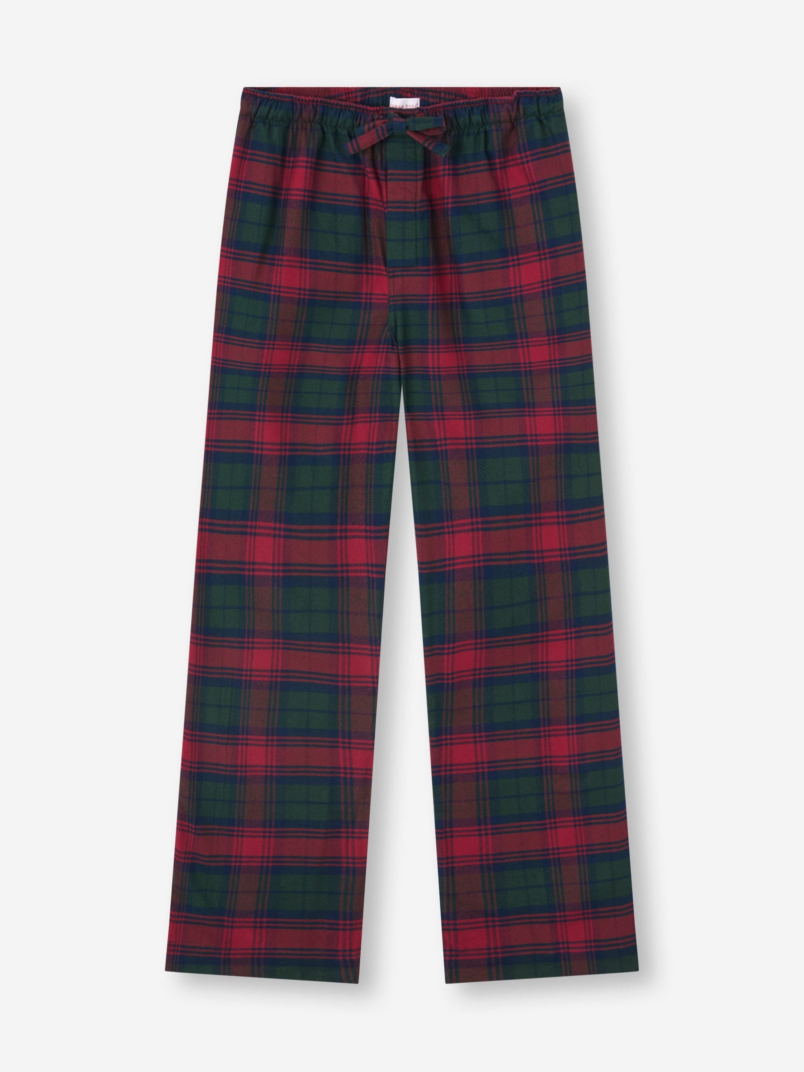 Men's Lounge Pants Kelburn Brushed Cotton Burgundy Red & Green Check