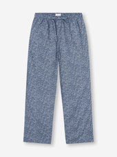Men's Lounge Pants Cotton Batiste Navy Blue Night Sky Print