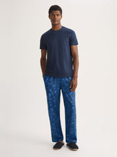 Men S Lounge Pants Cotton Jacquard Blue Camo Rose Weave