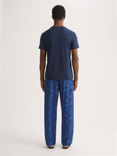 Men S Lounge Pants Cotton Jacquard Blue Camo Rose Weave