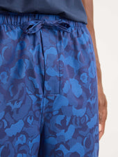 Men S Lounge Pants Cotton Jacquard Blue Camo Rose Weave