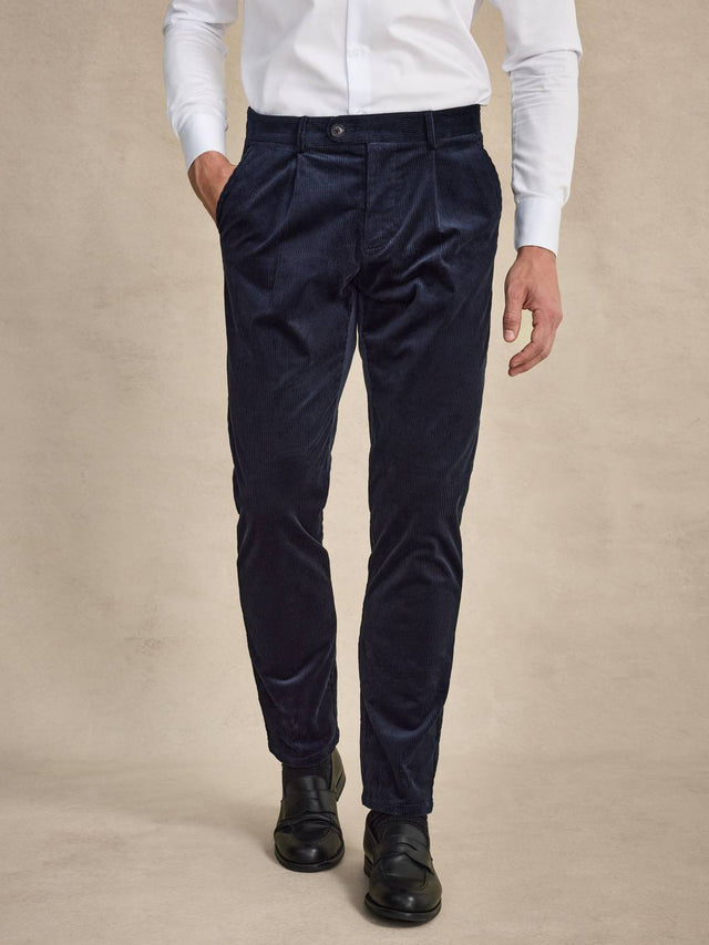 Navy Blue Corduroy Trousers
