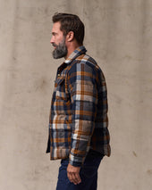 Filson X Crescent Down Works Jacket - Navy Bronze Plaid
