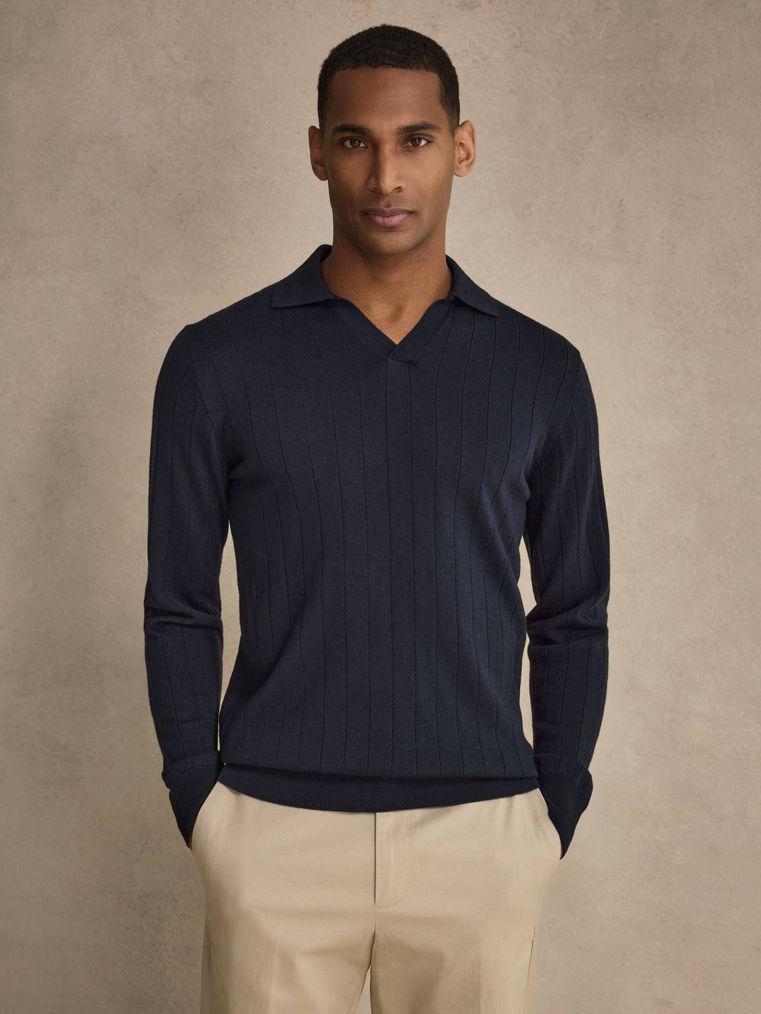 Navy Blue Polo Sweater Regular Fit
