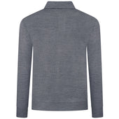 Merino Wool Knitted Polo Mid Grey