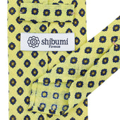 Shibumi Flower Printed Linen Tie Pale Hand Rolled