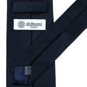 Plain Japanese Jacquard Silk Tie Midnight Hand Rolled