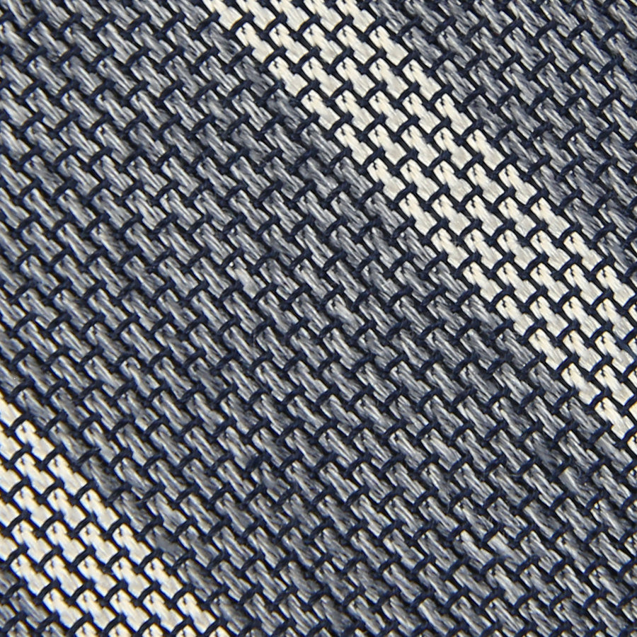 Striped Grenadine Garza Fina Bespoke Tie Grey Mottled