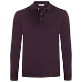 Merino Wool Knitted Polo - Eggplant