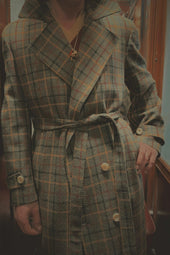 Jacques Trench Coat In Virgin Wool Check