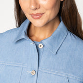 Cropped Denim Jacket - Sakura Sky