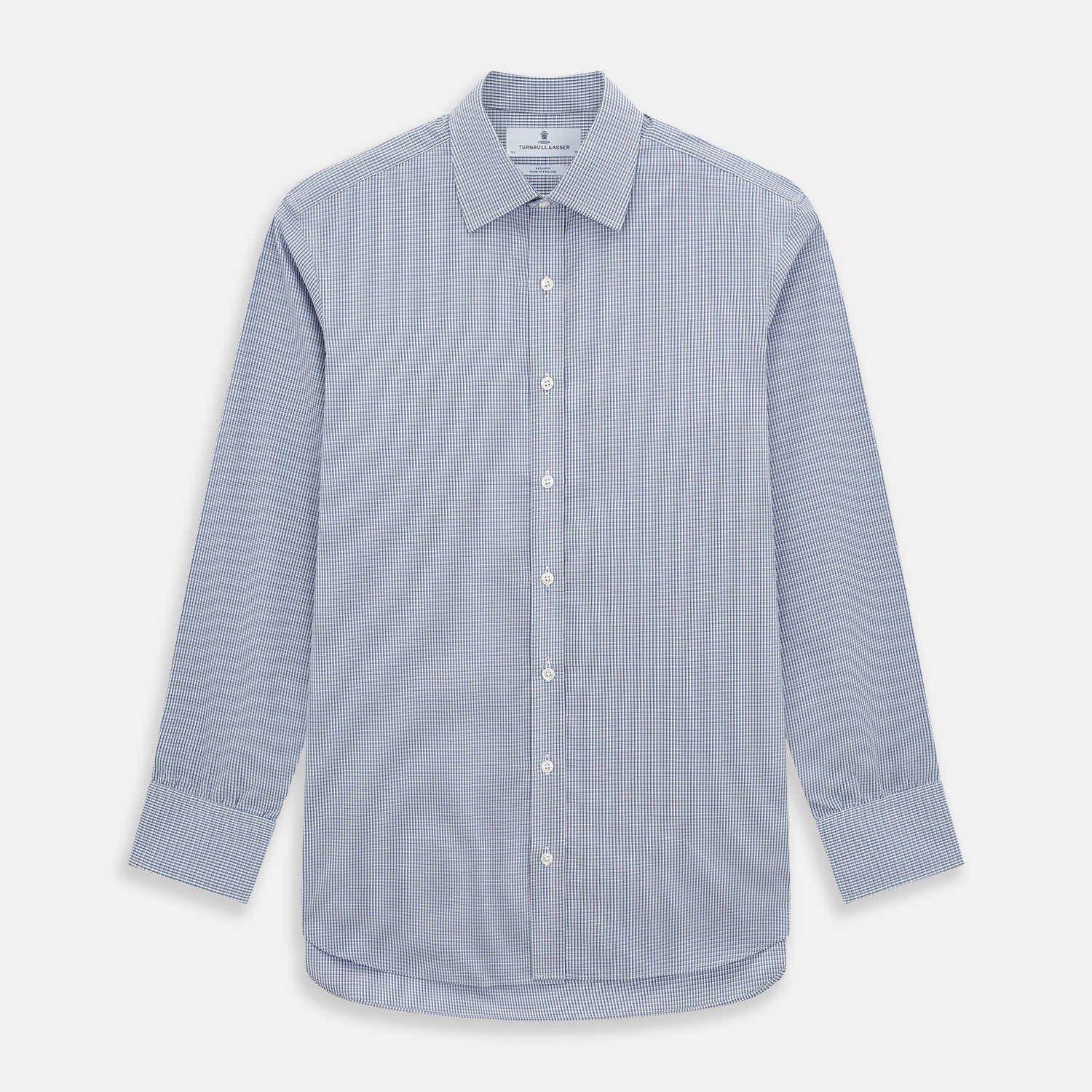 Pale Blue Micro Graph Check Mayfair Shirt