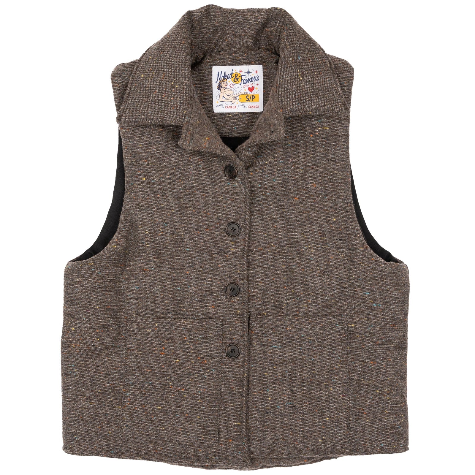 Quilted Vest Wool Multi Nep