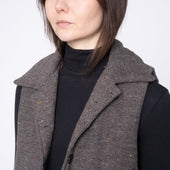 Quilted Vest - Wool Multi Nep - Brown