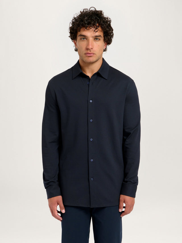 The 360° Mesh Shirt || Navy | Cotton Blend