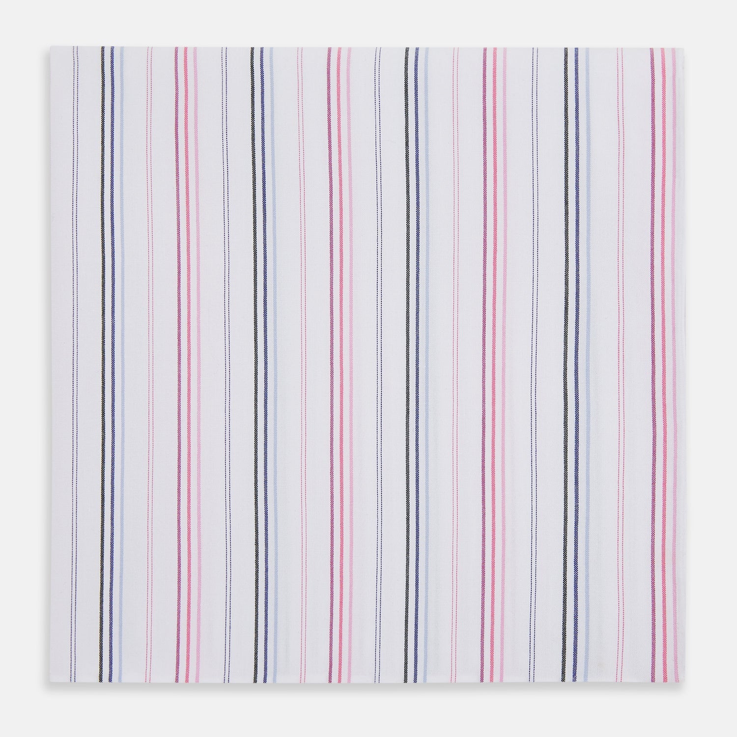 Hand Rolled Pink and Blue Multi Stripe Handkerchief