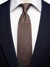 Brown Geometric Tie